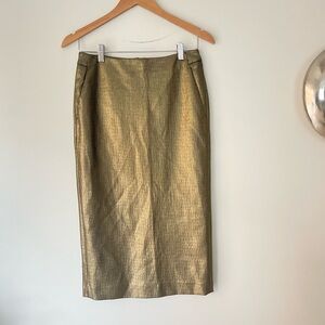 MaxMara Gold Metallic 'Erminia' Skirt - Runway